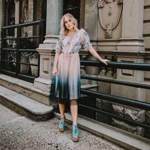 Ombré Ruffle-Front Dress